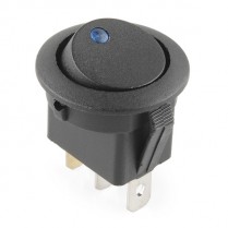 Rocker Switch - Round with Blue LED